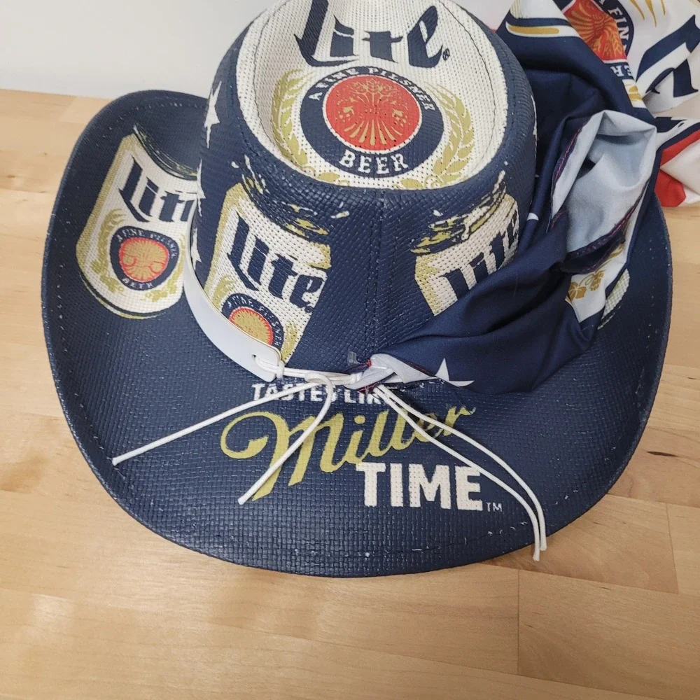 Miller Lite Cowboy Hat OSFM Blue Barefoot Country Music Fest 5th Anniversary